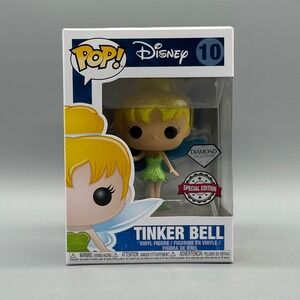 Funko Pop Disney #10 Tinker Bell Diamond Peter Pan Exclusive Protector *Vaulted*